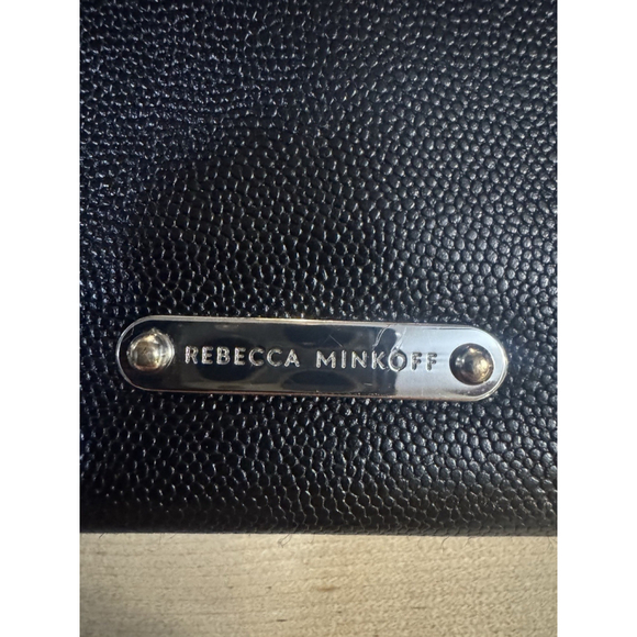 Rebecca Minkoff Jean Black Leather Convertable Crossbody Bag Silver Chain - Picture 10 of 15